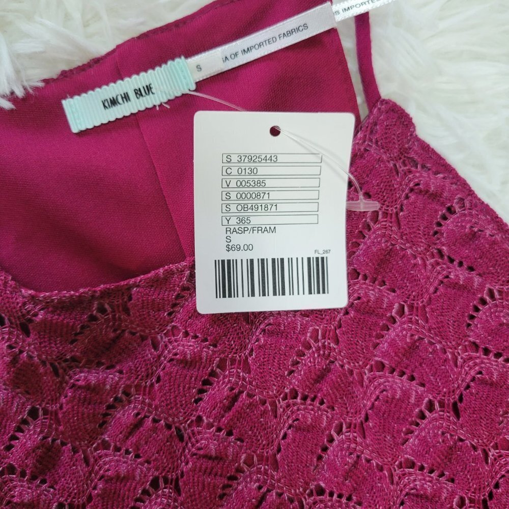 NWT Kimchi Blue Raspberry Lace Dress - Size Small - Picture 4 of 11